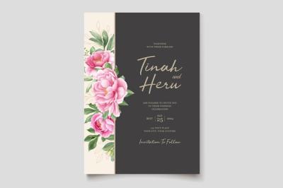 Peonies Floral Invitation Card Set – Free Download