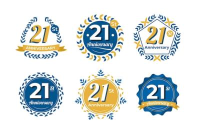 21 Anniversary Badge Collection – Free Download