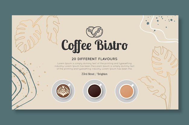 Coffee Bistro Horizontal Banner Template – Free Download