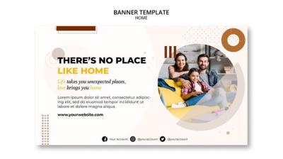 Minimalistic Horizontal Banner Template for New Home – Download Free Stock Photo