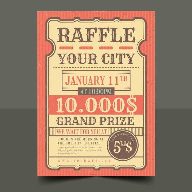 Hand Drawn Big Raffle Flyer Design – Free Download