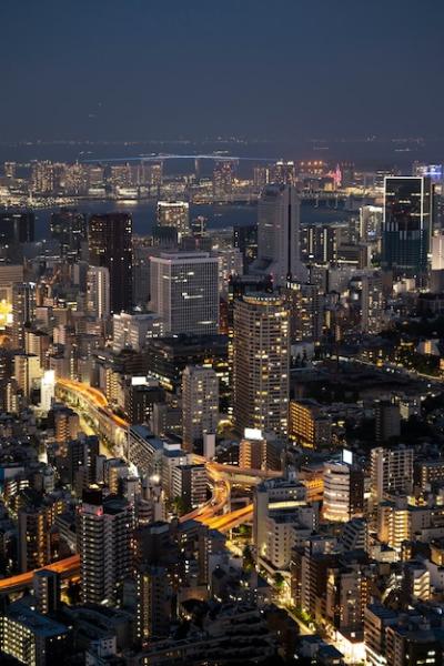 High Angle View of Illuminated Buildings at Night – Free Stock Photo, Download Free