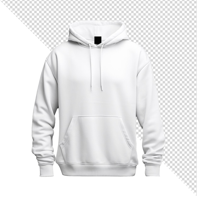 White Hoodie Isolated on Transparent Background – Free Download