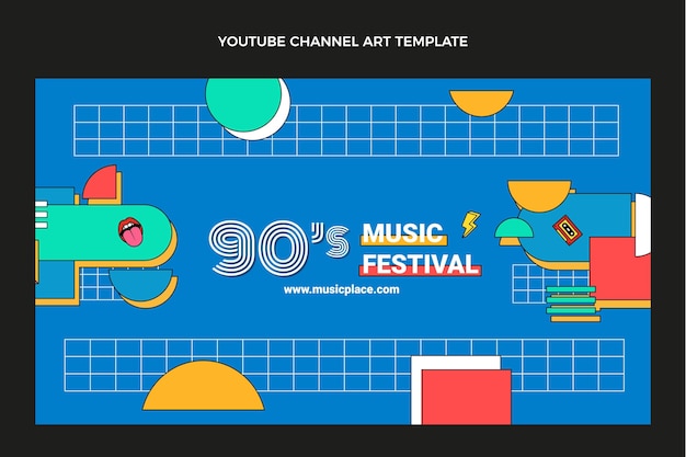 90s Nostalgic Music Festival YouTube Channel Art – Free Download