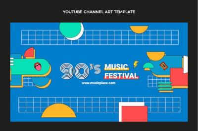 90s Nostalgic Music Festival YouTube Channel Art – Free Download