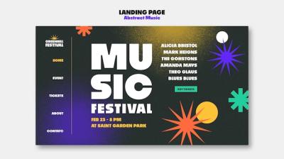 Abstract Music Show Landing Page Template – Free Download