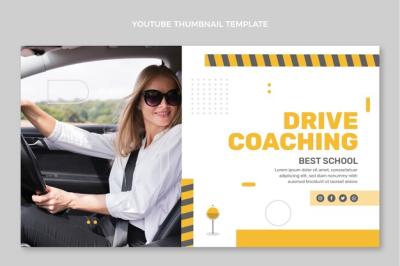 Flat Design Driving School Template – Free Download