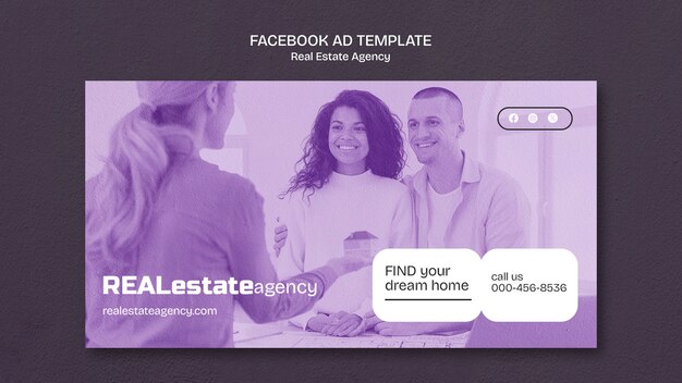 Flat Design Real Estate Facebook Template – Free Download