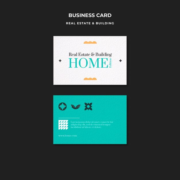 Flat Design Real Estate Business Card Template – Free Download