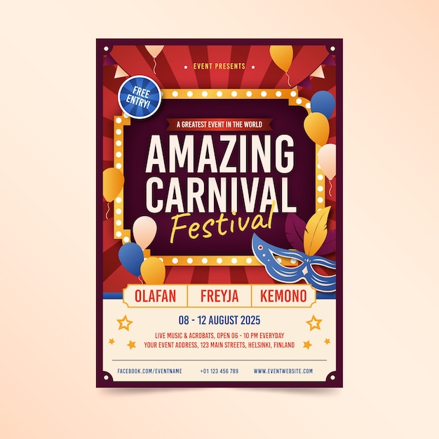 Amazing Vintage Carnival with Masks and Balloons – Free Download