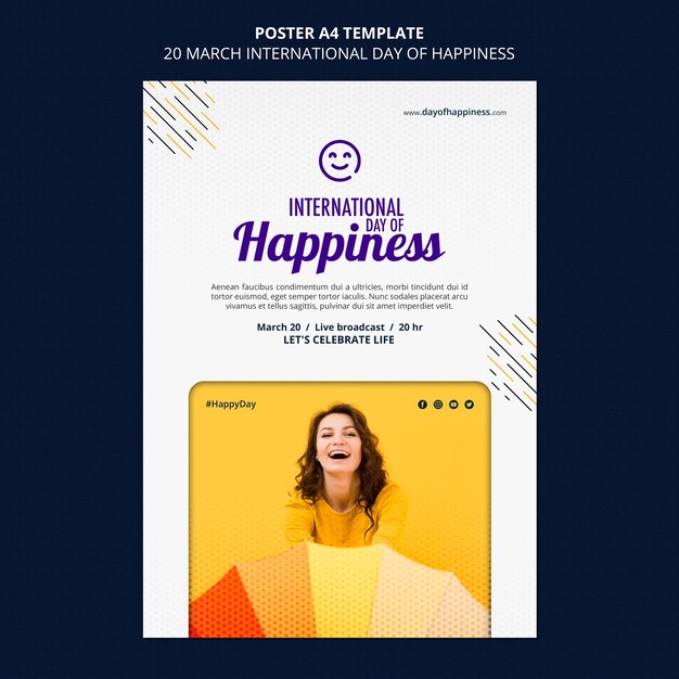 International Day of Happiness Flyer Template – Free Download