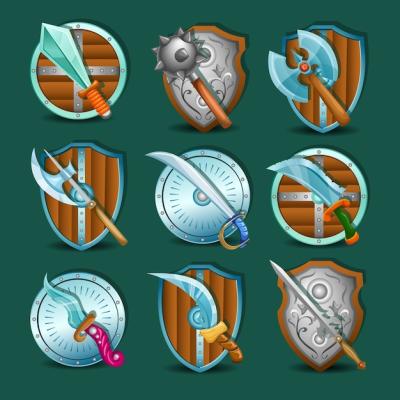 Medieval Weapon and Shields Icon Set – Free Download