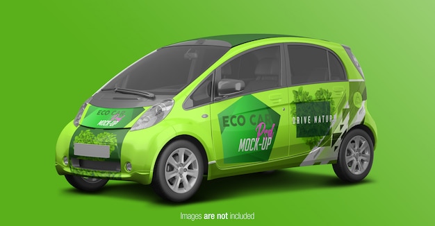 ECO CAR PSD MOCKUP PERSPECTIVE VIEW – Free Download