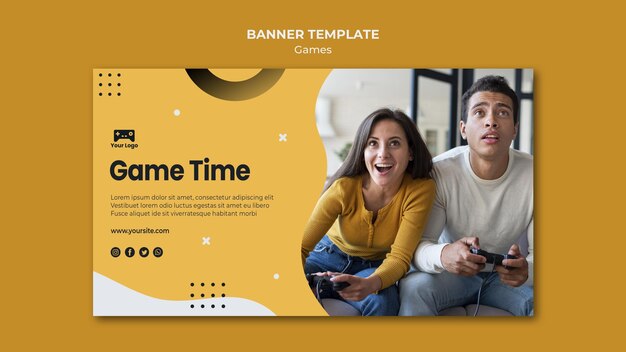 Dynamic Games Banner Template – Free Download