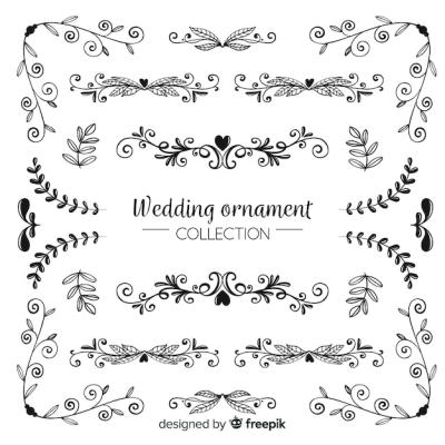 Hand Drawn Wedding Ornament Collection – Free to Download