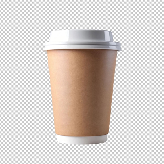 Mockup of a Paper Coffee Cup Isolated on Transparent Background – Free Download