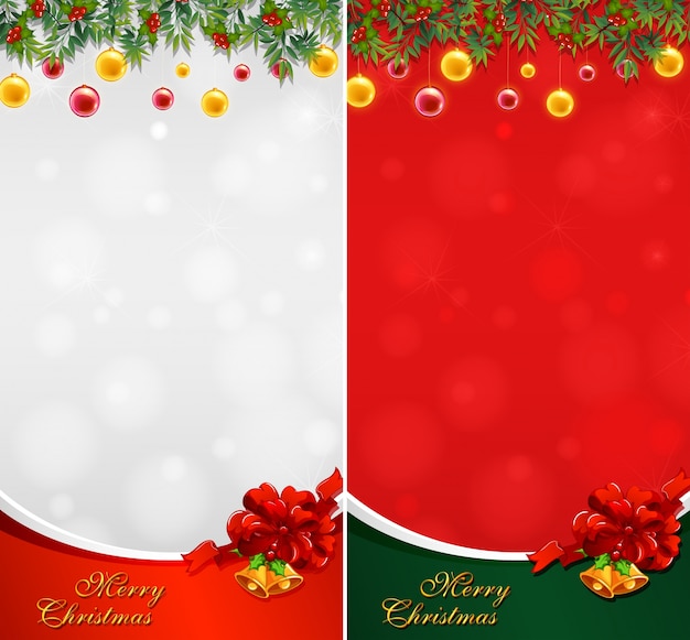 Two Christmas Card Designs Featuring Balls and Bells – Free Download