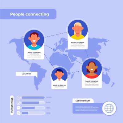 Hand Drawn Connecting People Infographic Template – Free Download