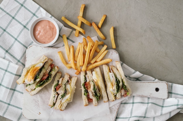 Delicious Sandwiches with French Fries – Free to Download