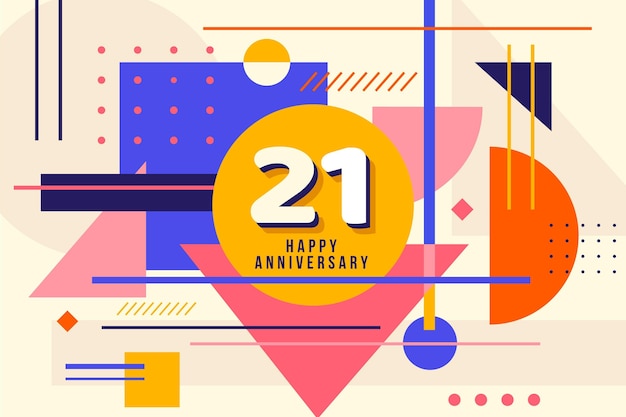 Geometric 21st Anniversary Wallpaper – Free Download