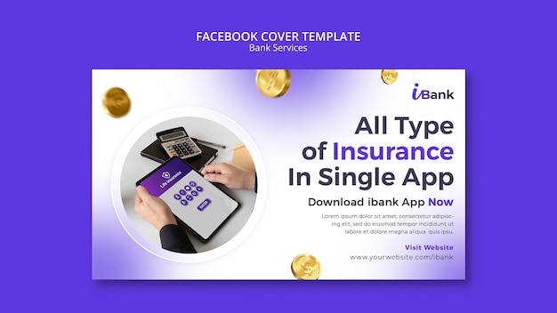 Bank Services Facebook Cover Template – Free Download