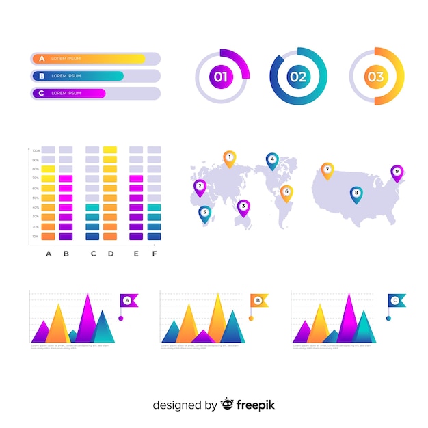 Gradient Infographic Element Collection – Free Stock Photos for Download