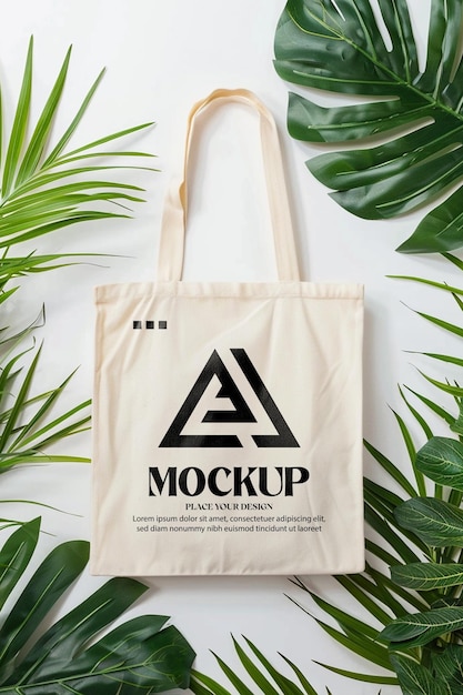 A White Tote Bag Featuring a Black Triangle – Free Stock Photo for Download