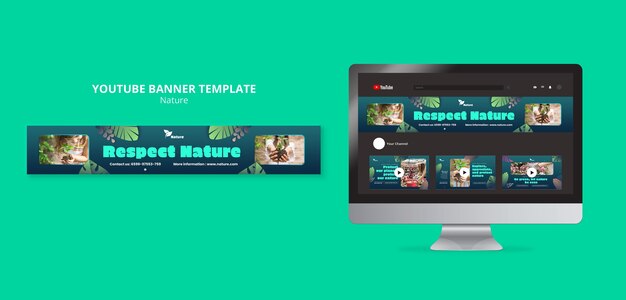 Nature Exploration YouTube Banner Template – Free Download