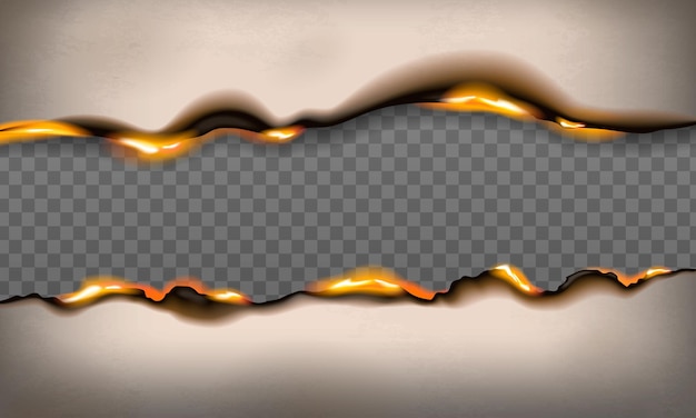 Realistic Burnt Paper Set with Isolated Burning Borders on Transparent Background – Free Download