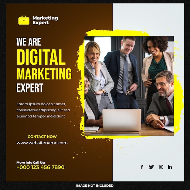 Social Media Template for Digital Marketing Experts – Free Download