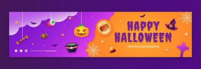 Gradient Halloween Twitch Banner – Free Download