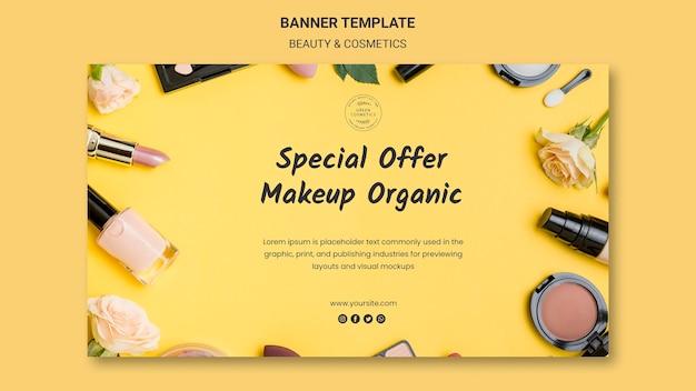 Beauty & Cosmetics Concept Banner Template – Free Download