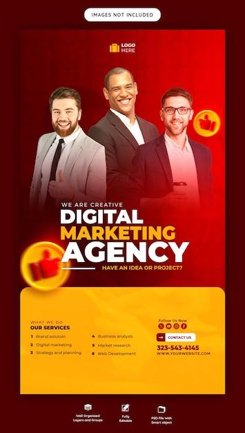 Digital Marketing Agency and Corporate Facebook and Instagram Story Templates – Free Download