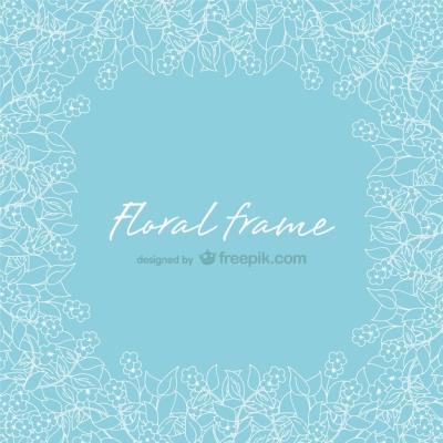 Blue Floral Frame â Free Stock Photo Download