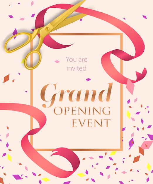 Grand Opening Event Lettering with Scissors – Free Stock Photo Download