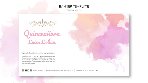 Quinceanera Party Banner Template – Free Download