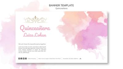 Quinceanera Party Banner Template – Free Download