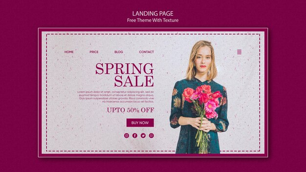 Spring Sale Landing Page Design – Free to Download