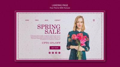 Spring Sale Landing Page Design – Free to Download