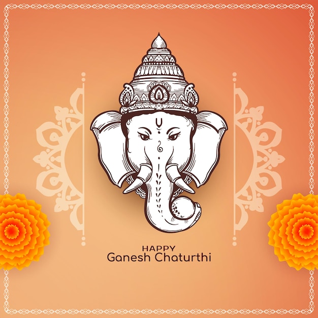 Elegant Background for Ganesh Chaturthi Festival – Free Download