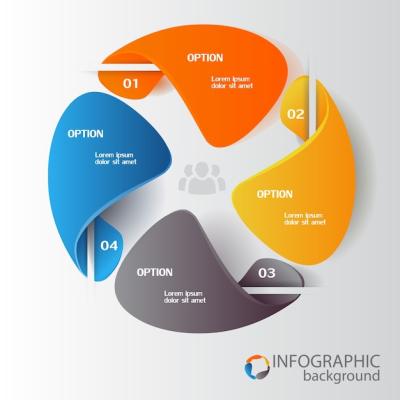 Colorful Business Infographic Elements with Circle Chart and People Icons – Free Download