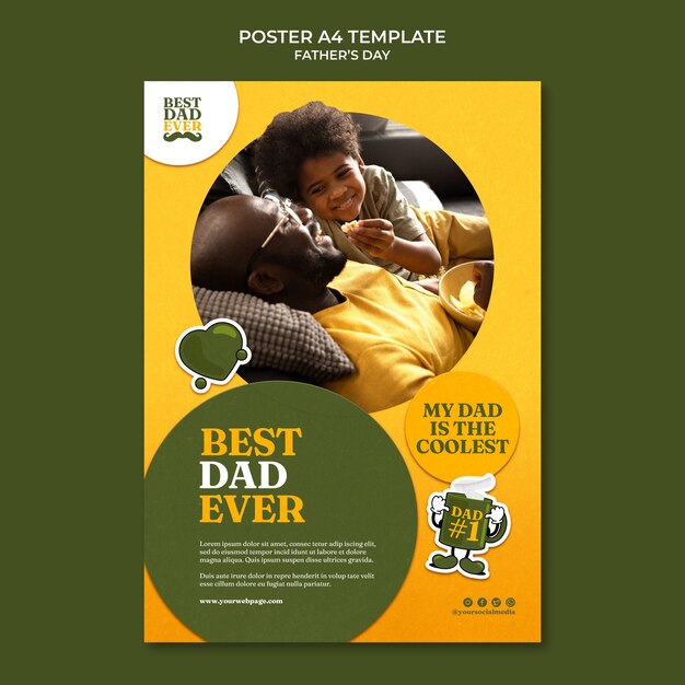 Vertical Poster Template for Father’s Day Celebration – Free Download