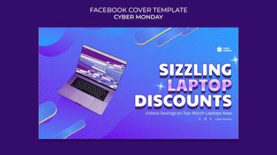 Cyber Monday Facebook Cover Template – Free Download