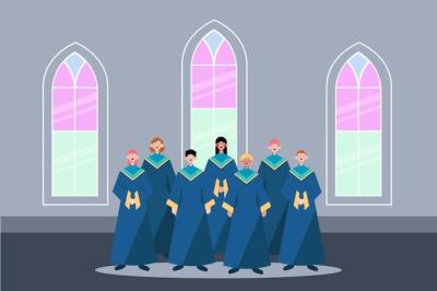 Vibrant Gospel Choir Illustration – Free Download