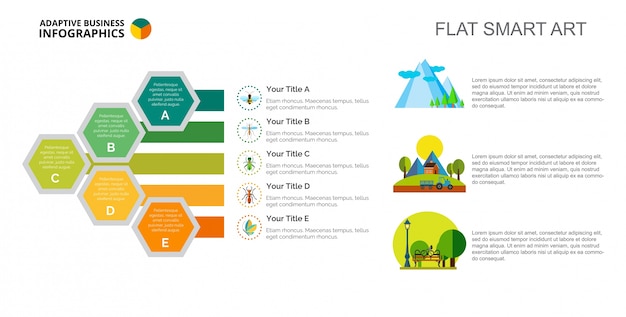 Bar Chart with Five Elements Template – Download Free Stock Photo