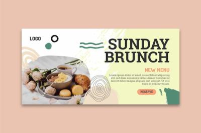 Sunday Brunch Banner Template – Free Download | Vector Templates