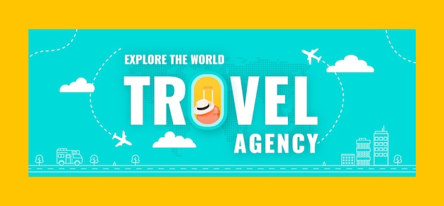 Travel Agency Flat Social Media Cover Template – Free Download