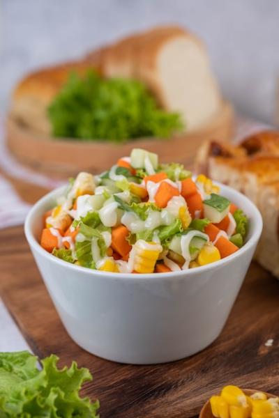 Cucumber Salad, Corn, Carrot, and Lettuce in a White Cup – Free to Download