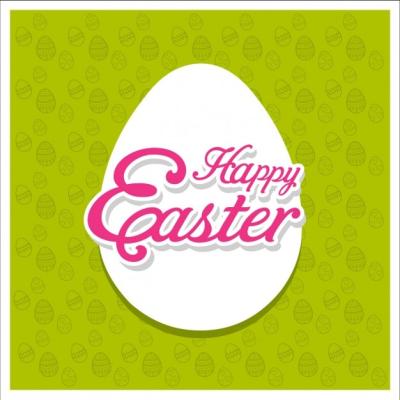 Easter Card Design on Green Background – Free Download