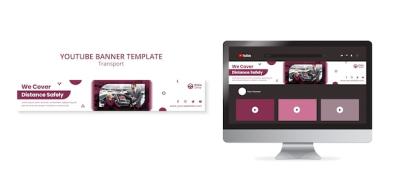 Flat Design Safety Transport YouTube Banner – Free to Download